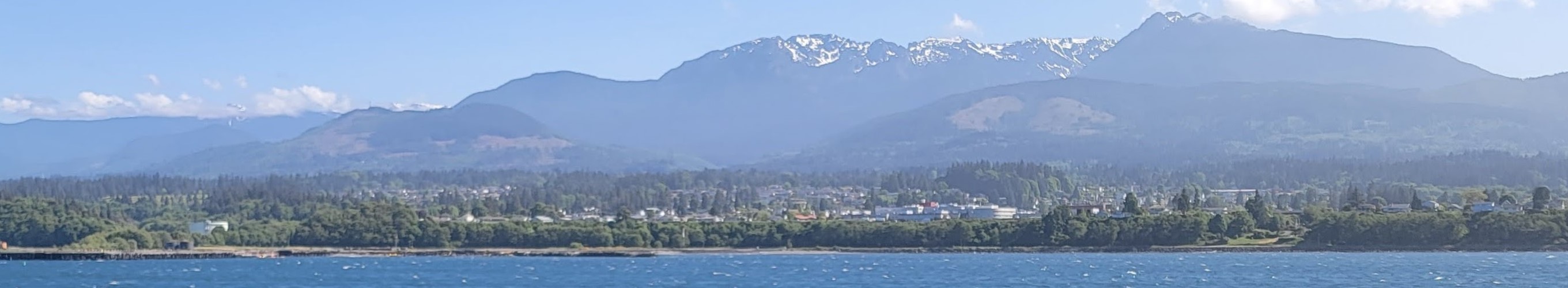 A Water view of the Olympic Mountains and Port Angeles
